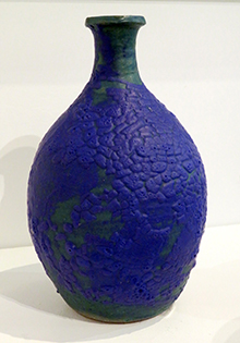 Blue Lizard Skin Vase by Lorraine Lintern